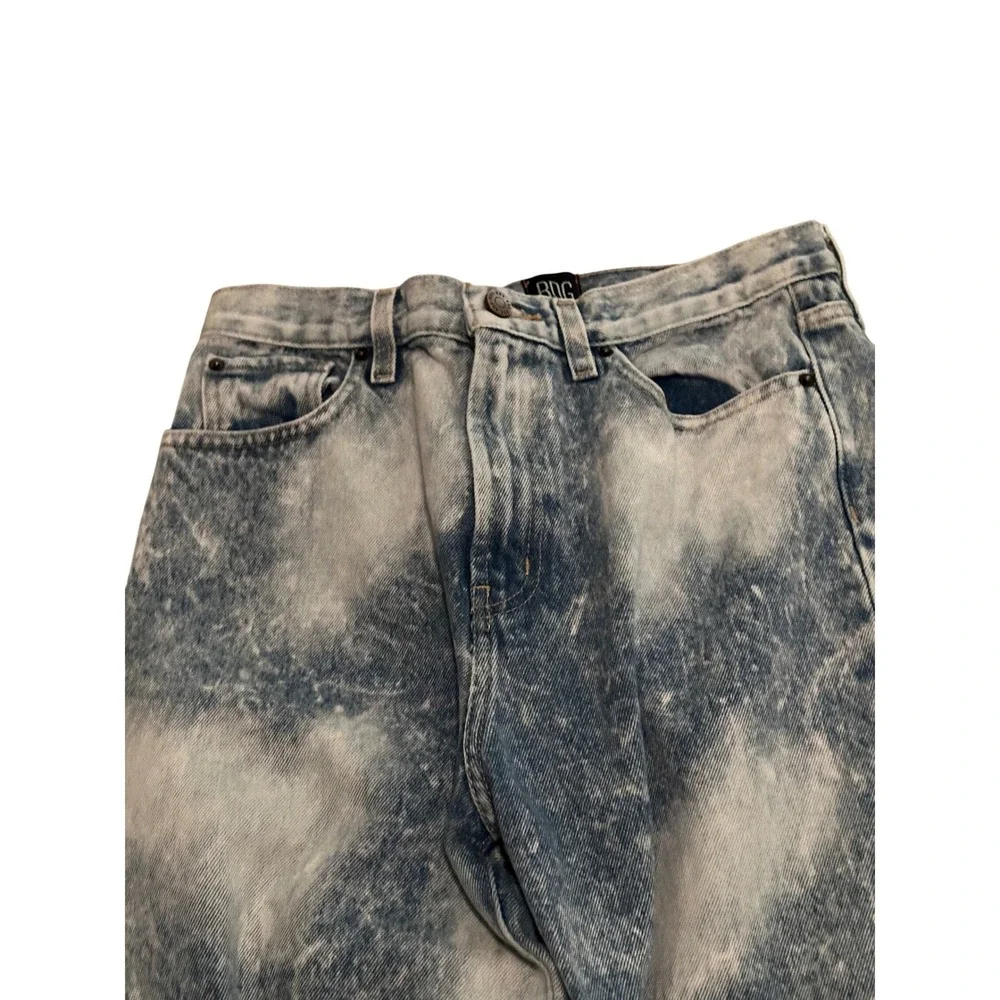 BDG Urban Outfitters Acid Wash Slim Straight Jeans 29 Bleach Splatter Raw Hem‎